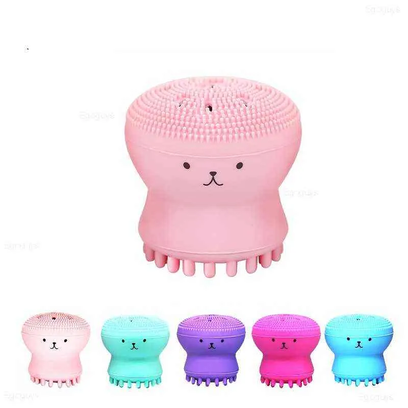 Make up Brush Face Cleansing Octopus Shape Silicone Pore Cleaner Exfoliator Blackhead Remover Soft Scrub Washing 0311