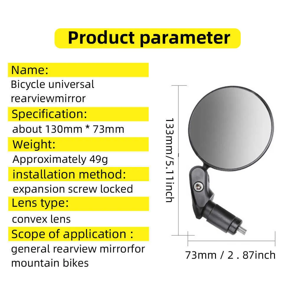 1 Çift Bisiklet Dikiz Aynası 360 Rotasyon Ayarlanabilir Bisiklet Arka Görünüm MTB Yol Bisiklet Gidon S Motosiklet Yan Araba