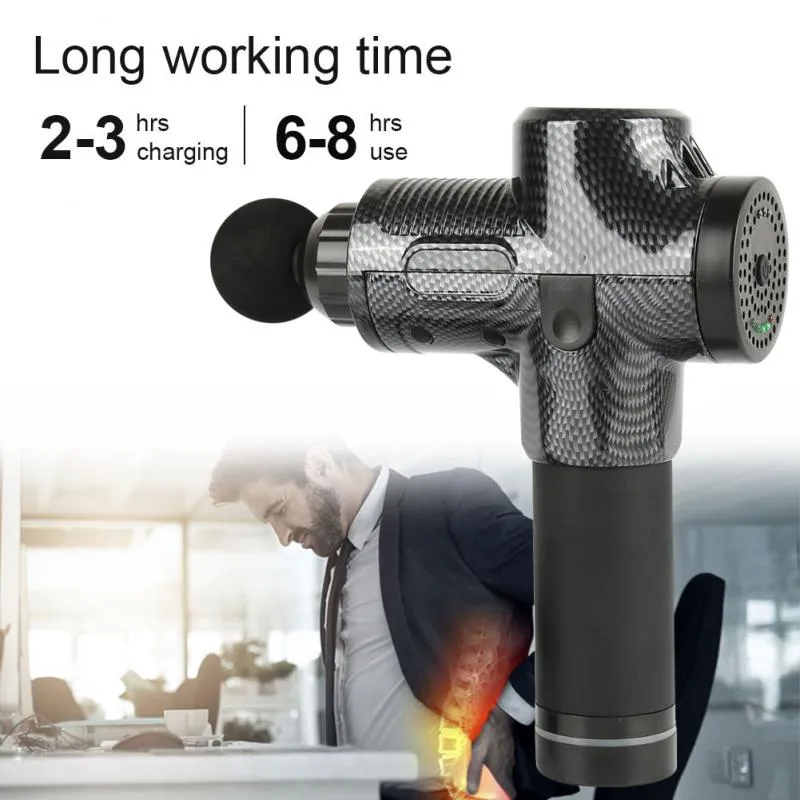 2021 Muskelmassage pistol Deep Tissue Percussion Handheld Massager Guns for Gym Office Home Post Workout Recovery med 6 Heads8330337