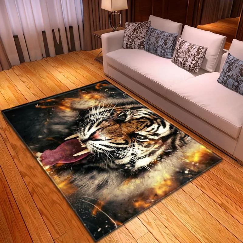 3D kreskówkowe dywany dziecięce do salonu w sypialni dywaniki dywany dla dzieci maty podłogowe kuchenne salon duży tygrys tapis dekoracje domowe 2357