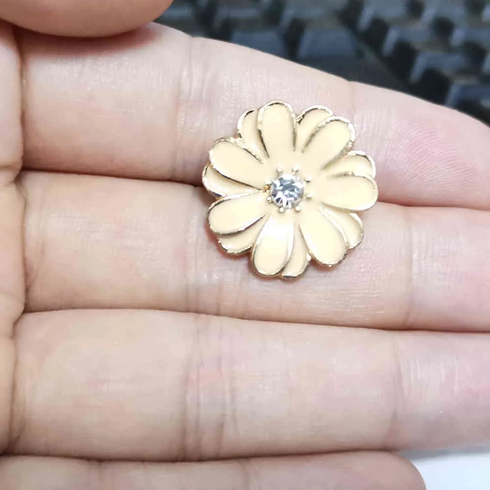 fiore di cristallo spilla elegante moda smalto pin le donne giallo k-pop margherita spille gioielli da sposa distintivo