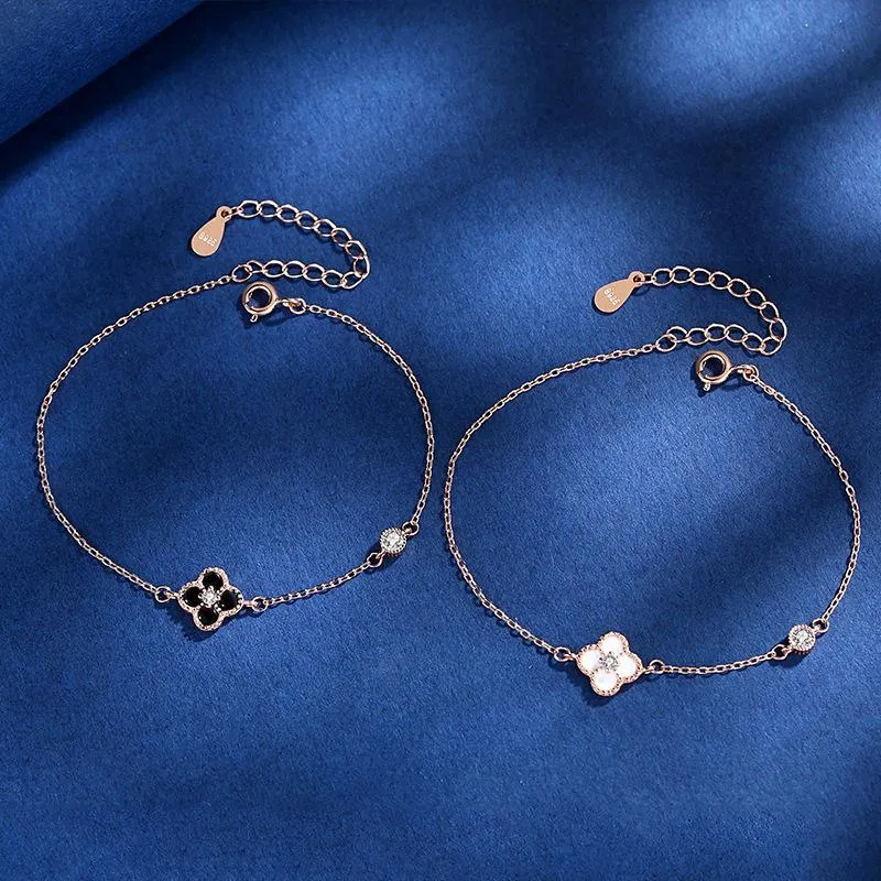 Pulseras con amuleto de la suerte para mujer, pulsera de cadena con trébol de cuatro hojas, joyería de moda, regalos para fiesta de boda 2021, 1846