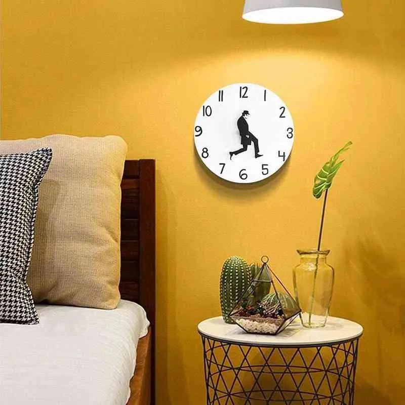 Enkel kreativ vägg klocka ramlös mute rolig vägg klocka modern design plast reloj de pared vardagsrum dekoration hem dekor h1230