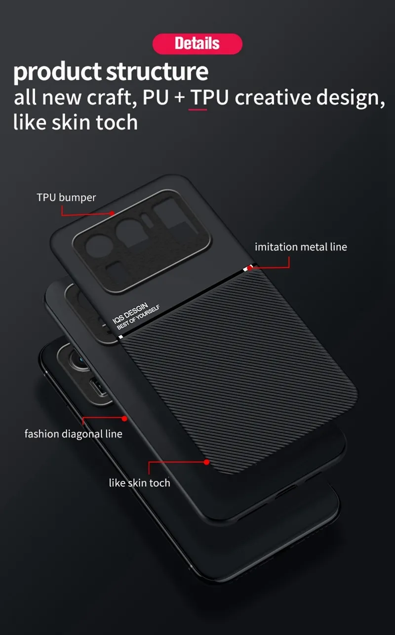 Fodral för Xiaomi MI 11 Ultra Högkvalitativa Hard Leather PC Telefonväskor för Xiaomi MI 10S 11 Mattlock