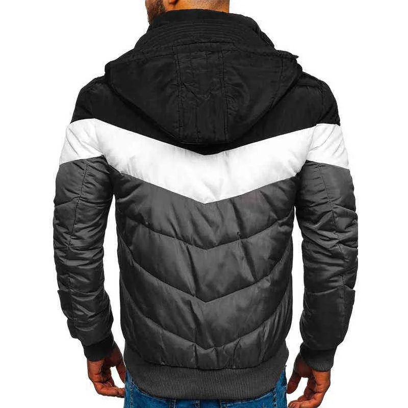 Zogaa Men's Buffer Jacker Windbreaker Esportes Casuais Inverno Moda Impresso Algodão Com Capuz Parka Casaco 211214