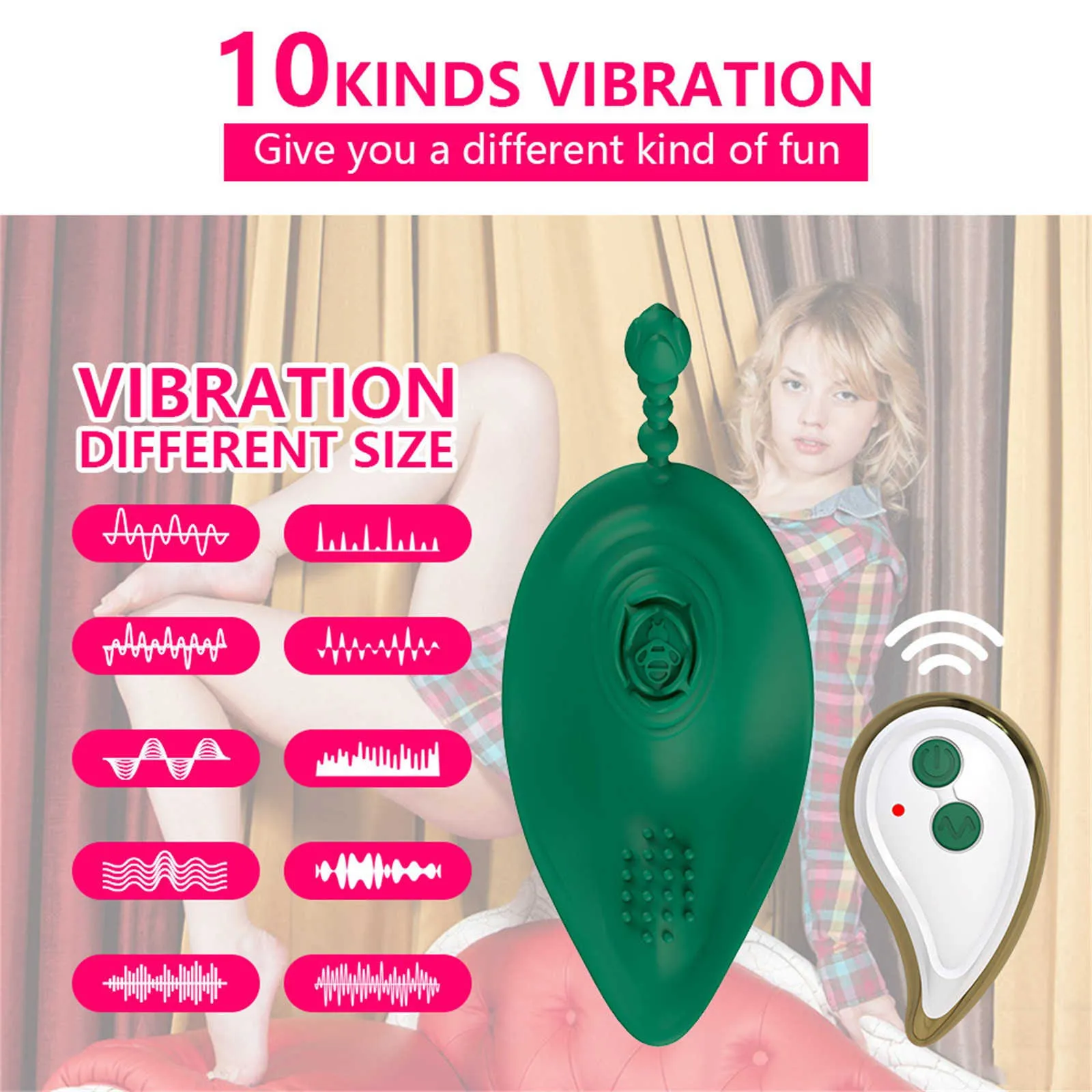 2021 Nouveau produit Little Bee Smart Wear Oeuf vibrant Télécommande sans fil Vibration Femme Masseur Produits pour adultes 26 # P0818