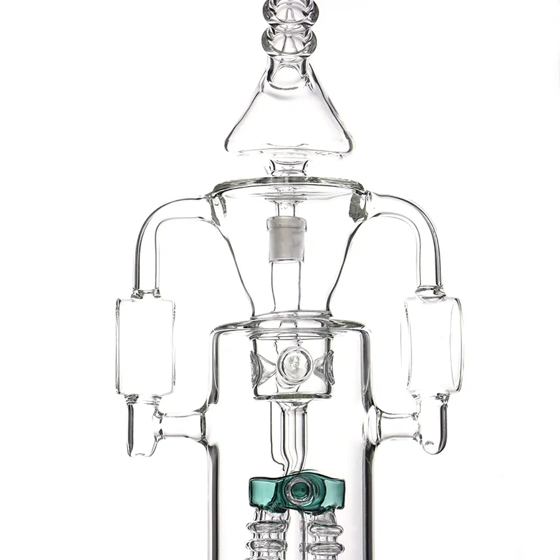 13 pollici Large Recycler Bong Dab Rigs Grandi bong di vetro Tubi d'acqua Tubi d'acqua spessi Narghilè di tabacco con ciotola da 14 mm