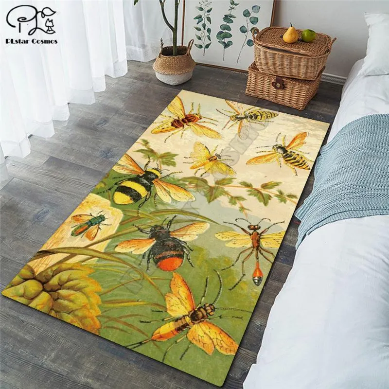 Coussin décoratif oreiller dessin animé abeille tapis carré zone antidérapante tapis de sol tapis 3D antidérapant salle à manger salon doux chambre style260c