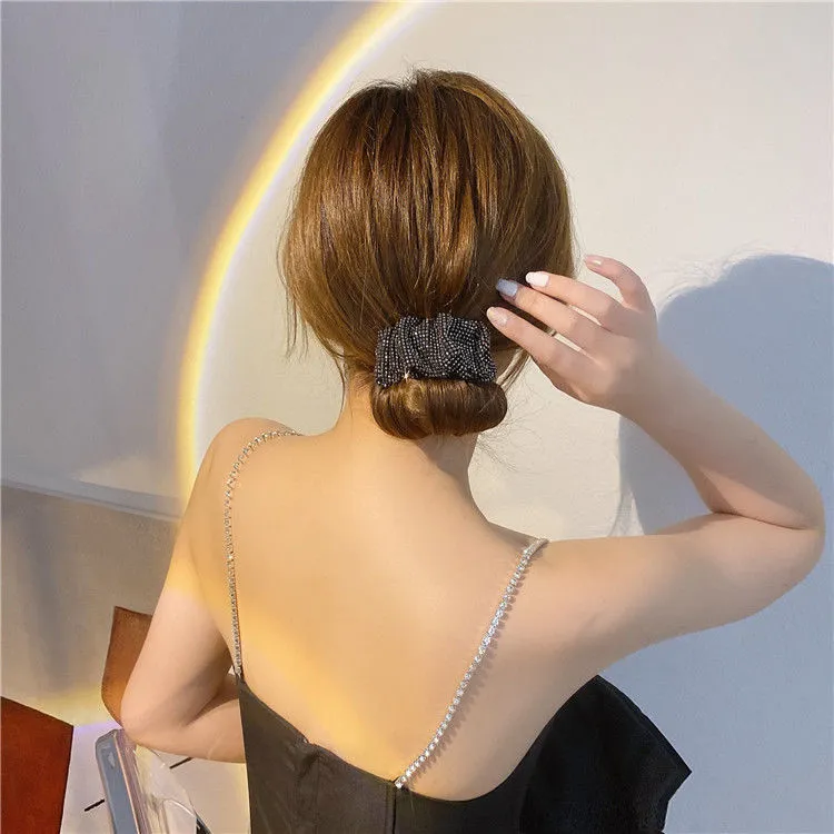 光沢のあるクリスタルハイセンスヘアバンド韓国ドンダムン気質女性怠zyなパン髪飾りラインストーンupdo gadget5021792