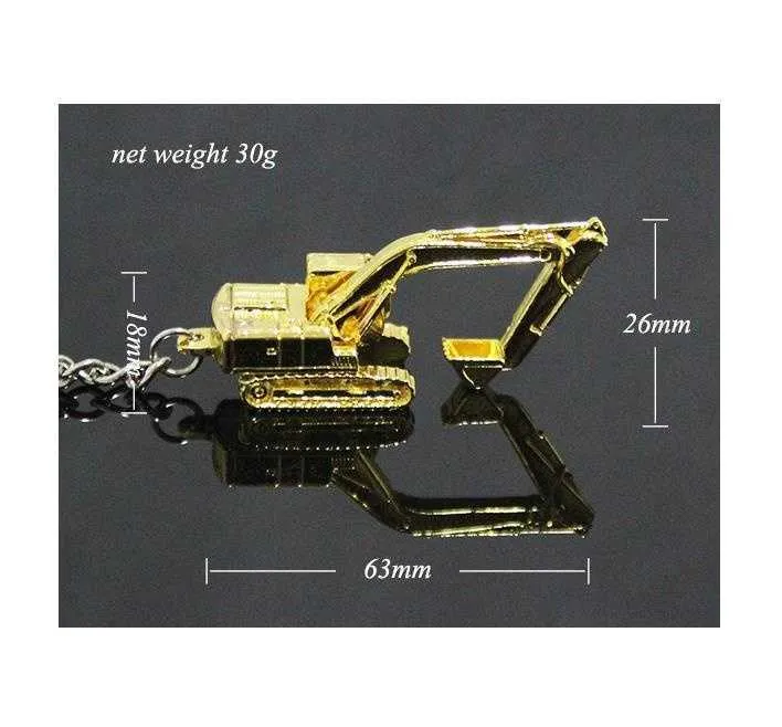 Metal Mini 3D Excavating Machinery Key Chains Excavator Digger Modeling Key Rings Construction Company Gifts