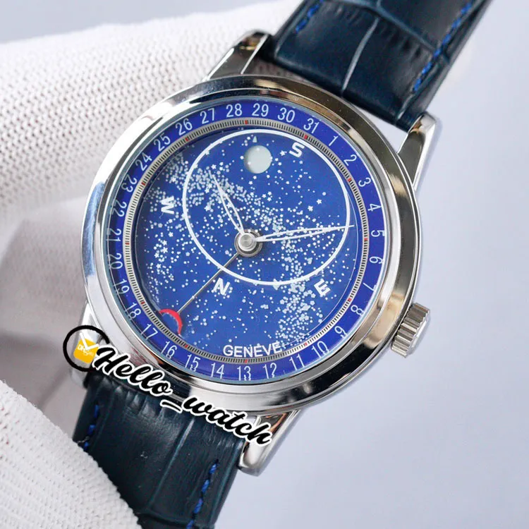 2 Estilo Super Complexo 6102P-001 Miyota 8215 Relógio Masculino Automático Céu Estrelado Galaxy Azul Dial 6102 6104 Caixa de Aço Pulseira de Couro Wa342s