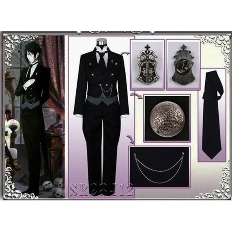 Costume de Cosplay de majordome noir kuroshisuji Sebastian, tailcoat239n