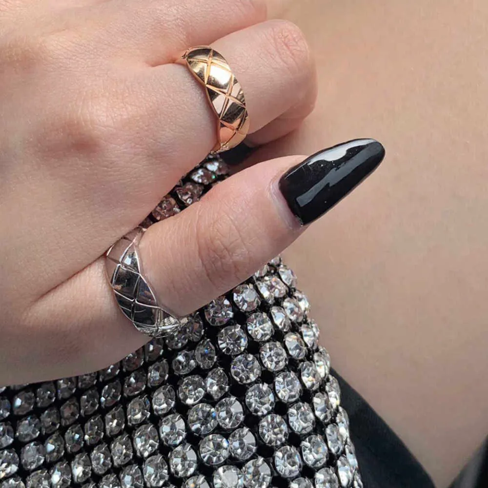 2021 marca de jóias anéis romboides ouro rosa s925 prata esterlina simplificado versátil aaa zircão luxo elegante justo maiden5522302