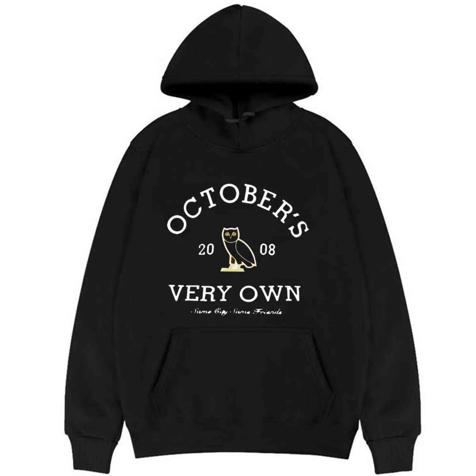 New Hot Hoodies October's Very Own Letter Tee Owl Print Couples Fashion Coat Long Sleeve Women All-match Sweatshirt Outwear Hot Selling