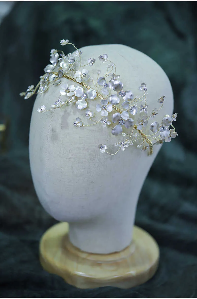 Himstory Bridal Hair Jewelry Pearls Бисероплетенные повязки для головорезов для головорезов для волос для волос головы для волос головной уборные женские женщины короны свадьба Accessorie X0625