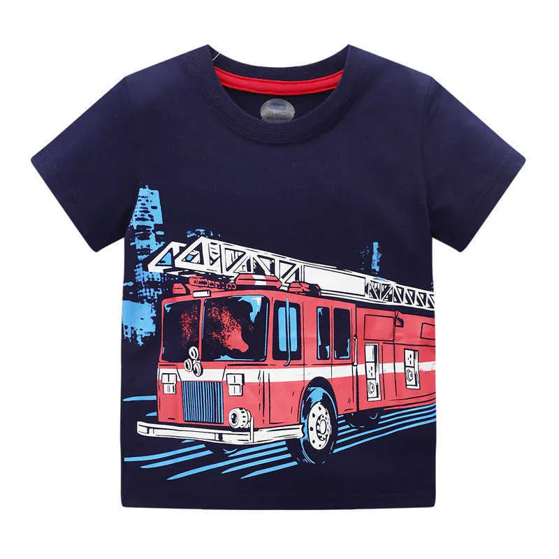 Jumping Meters Arrivée 2-7T Garçons Filles T-shirts Pour L'été Bébé Vêtements De Bande Dessinée Mode Coton Enfants Tees Tops Toddler Cloth 210529