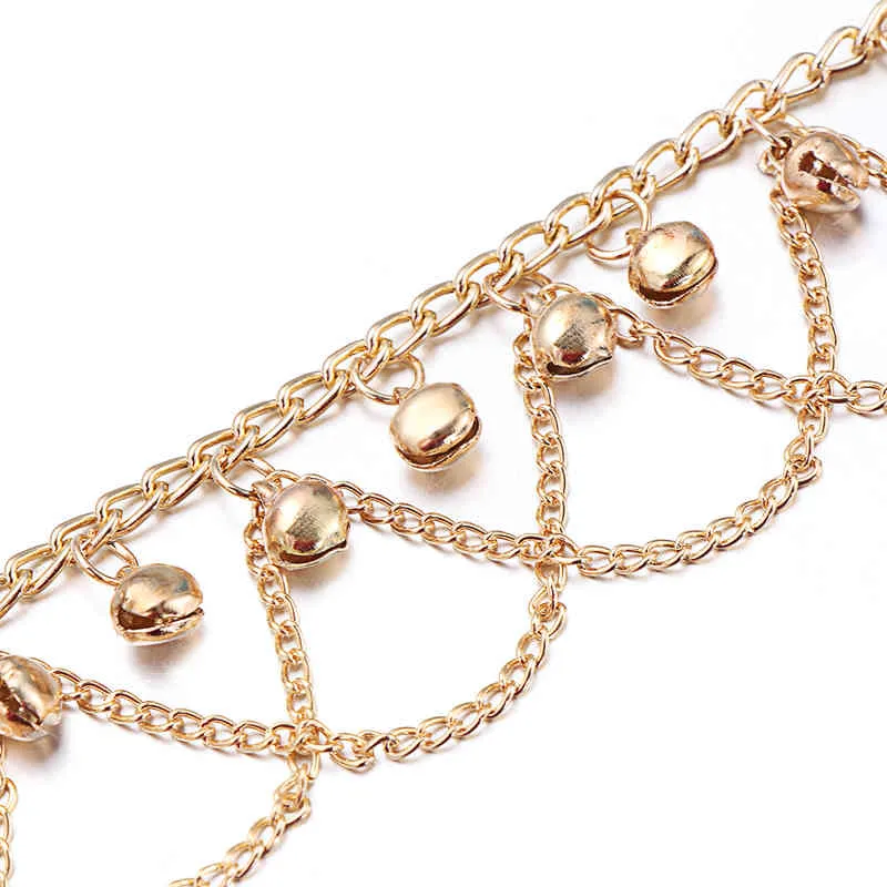 Moda bohemian złoty dzwonek Bell Kodele dla kobiet urok bransoletki nogi łańcuchy stóp do stóp boso sandałowa biżuteria na plażę7683905