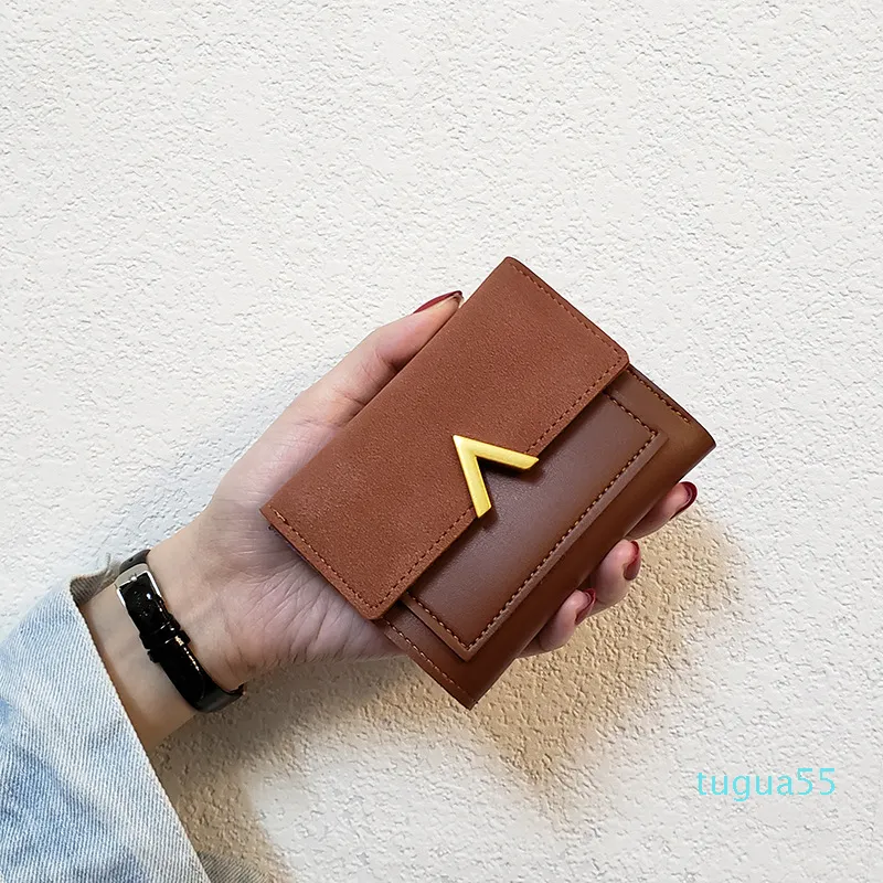 Дизайнерский кошелек женский короткий абзац дикий студенческий кошелек сумки для карты трехслого монеты кошелек тренд 307s