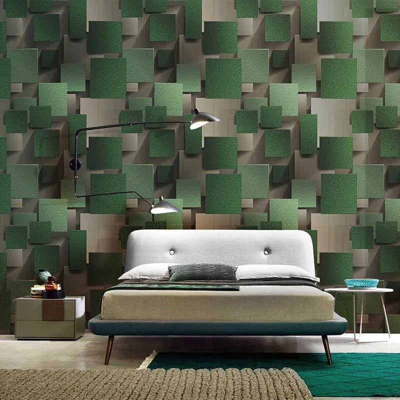 壁のためのモダンな3Dラティス不織布スエードの壁紙3Dリビングルームベッドルームテレビ背景壁紙の装飾Q281V