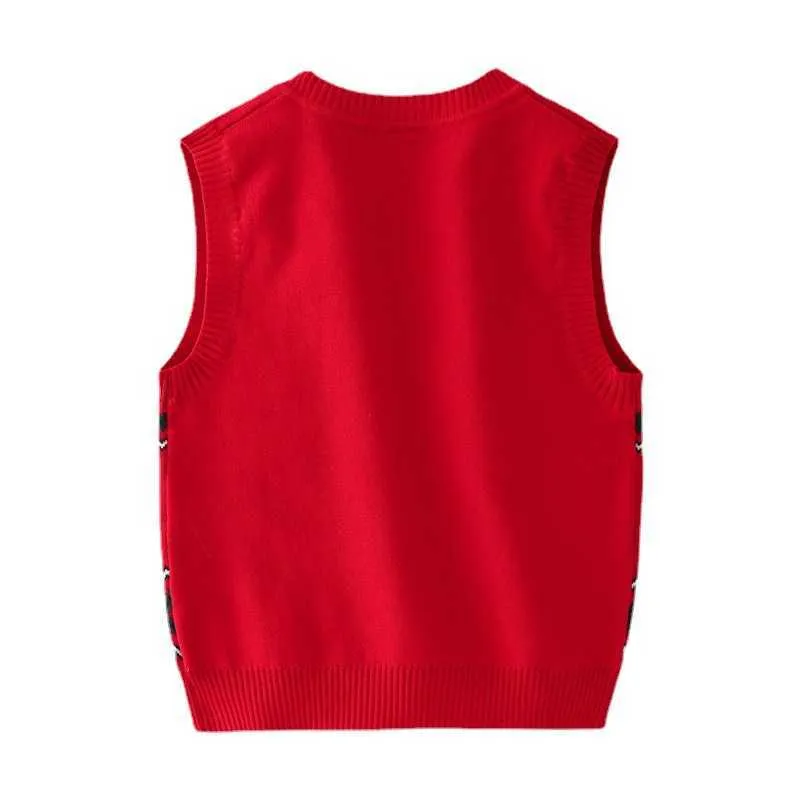 4-8T Toddler Kid Baby Boys Girls Christmas Sweater Vest For Childrens Autumn Winter Clothes Knit Pullover Top Tank Xmas Knitwear Y1024