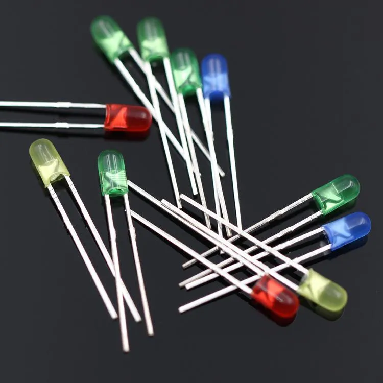 Ampul renk dağınık 3mm ledler saçaksız kırmızı yeşil mavi sarı beyaz LED lamba ışık diode279p