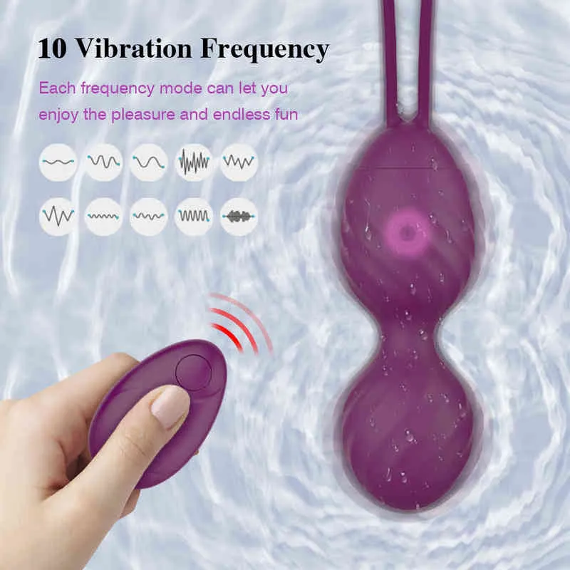 NXY Vibrators Sex 10 Snelheid Kegel Kogel Afstandsbediening Vaginale Strakke Oefening Vibrerende Eierstimulator Massage Ben Wa Geisha Balls Toy voor Dames 1220