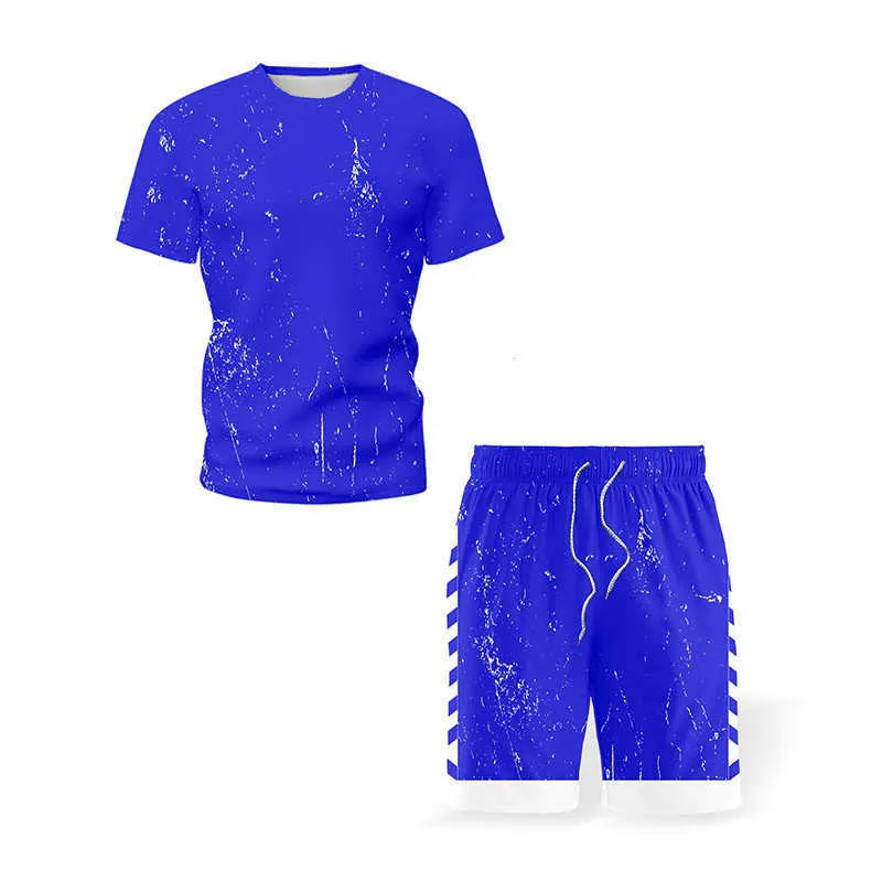 男性の夏のショーツセット半袖Tシャツとショーツセットカジュアルな服メンズスポーツウェアージム男性スウェットスーツY0831