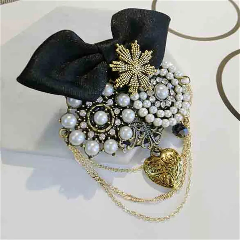 2021 Pearl Brooch Silk Scarf Shawl Corsage Japanese And Korean Trends Accessories