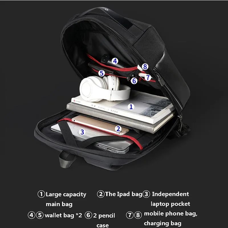 Homens usb multifuncional anti-roubo 15 6 Polegada mochila portátil à prova dwaterproof água notebook saco de viagem sacos pacote para male257q