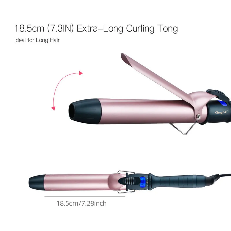 Professionell LCD Digital Hair Curler Electric Curling Iron Hair Tools Curling Wand Keramisk Styling 32mm 25mm 19mm