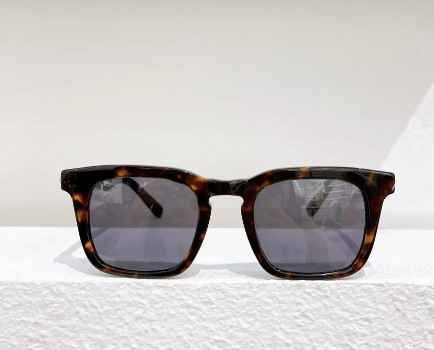 Dax parlak siyah gri kare güneş gözlüğü 0751 Sunnies Moda Güneş Gözlükleri Erkekler İçin Occhiali da Sole Firmati UV400 Koruma Gözü 3086