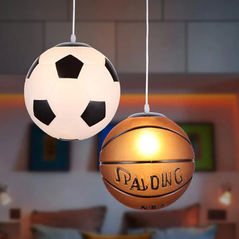Баскетбольный подвесной светильник для кухни, подвесной светильник для футбола, стеклянные светильники для детской комнаты, промышленный подвесной светильник, осветительные лампы 271j