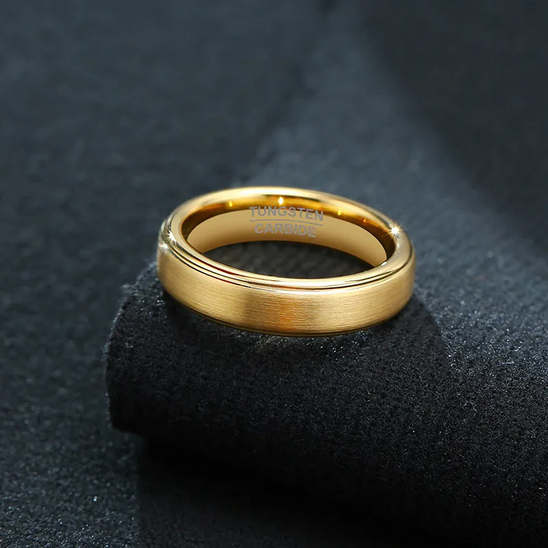 ZORCVENS 2021 Mode Hohe Qualität 5mm Punk Schwarz Gold Farbe Wolfram Hochzeit Ring für Männer Engagement Schmuck Ganze