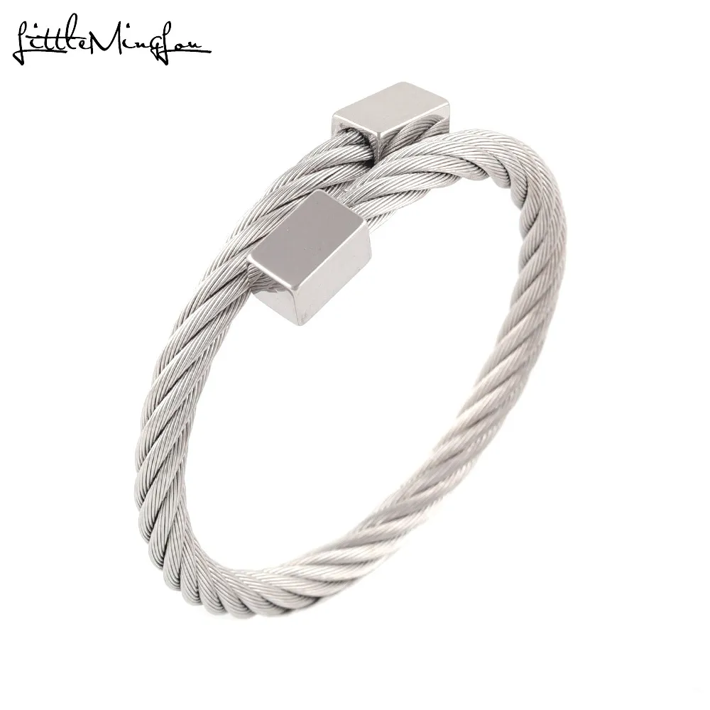 Marchio di lusso uomo Titan Treccia aperta Bracciale con ciondolo in acciaio inossidabile Titanio Bracciali regolabili braccialetti uomo donna gioielli6997027