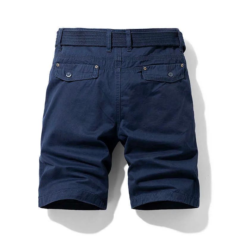 Vår män bomull solida shorts kläder sommar casual breeches bermuda mode jeans för strandbyxor kort 210714