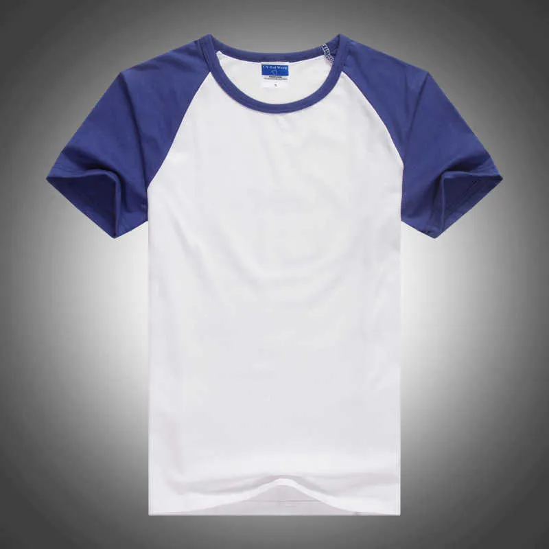 Summer Tee Shrit Men T Shirt Round Collar Cotton Mens Casual Slim Fit Raglan Short Sleeve T-Shirts Tops 210629