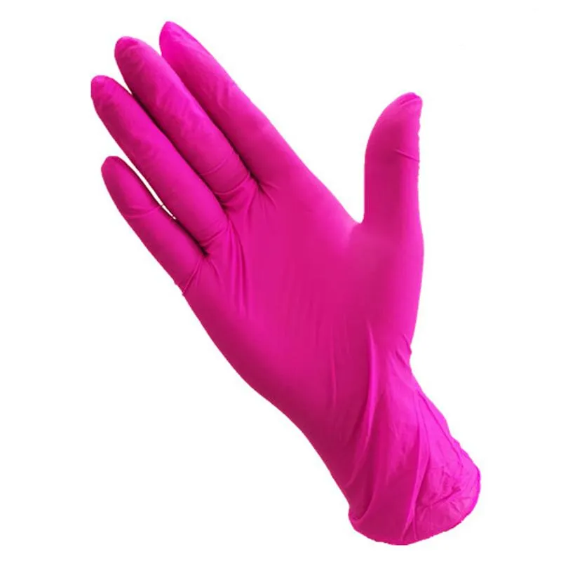 Gants jetables rose jetables caoutchouc Nitrile Latex universel cuisine ménage nettoyage jardinage violet noir 216b