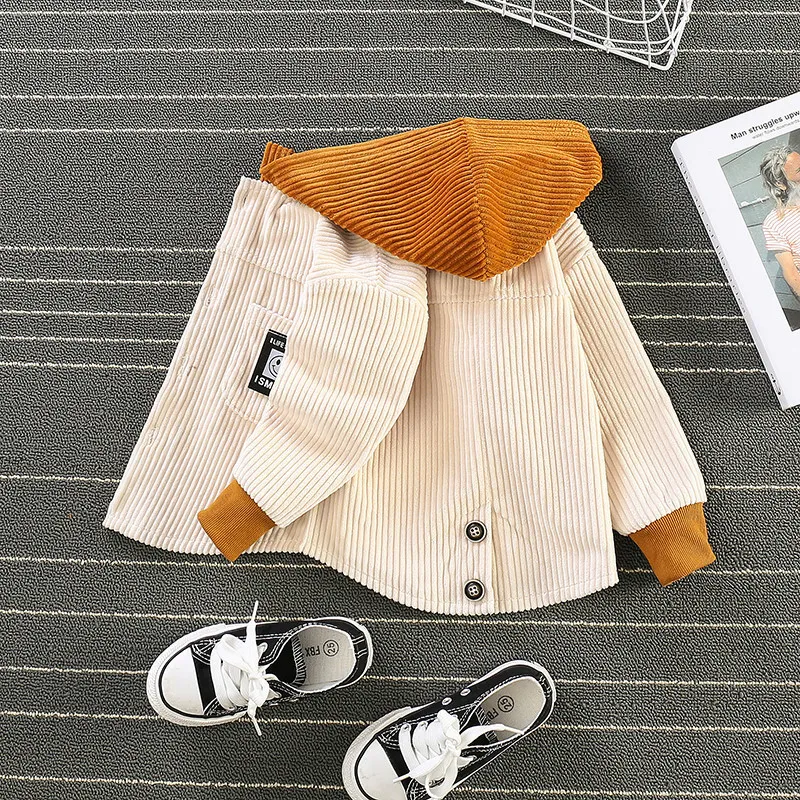 Spring Autumn Baby Clothes Corduroy Blouse Kid Hoodies Tops Boys Girls Cotton Leisure Sport Hooded Sweatshirts Infant 2203073164001