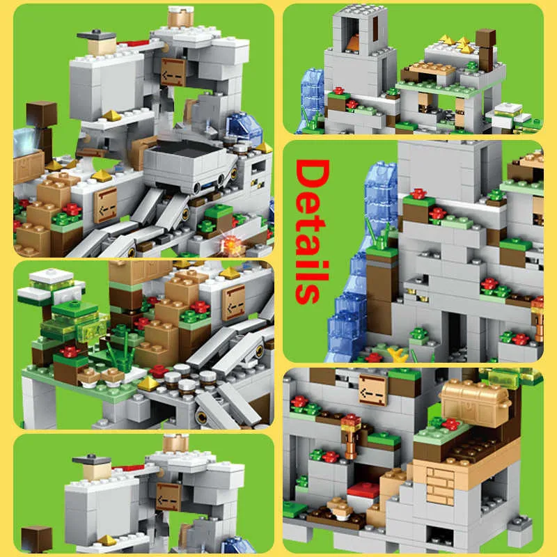 Compatibel Bouwstenen Mountain Cave Village Cijfers Module Bricks Speelgoed Voor Kinderen horror draak Q0723