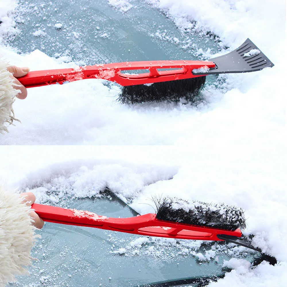 Ny 2-i-1 bil isskrapa snö remover shovel pensel fönster vindruten vindrutan avisering rengöring skrapverktyg ny ankomma bil