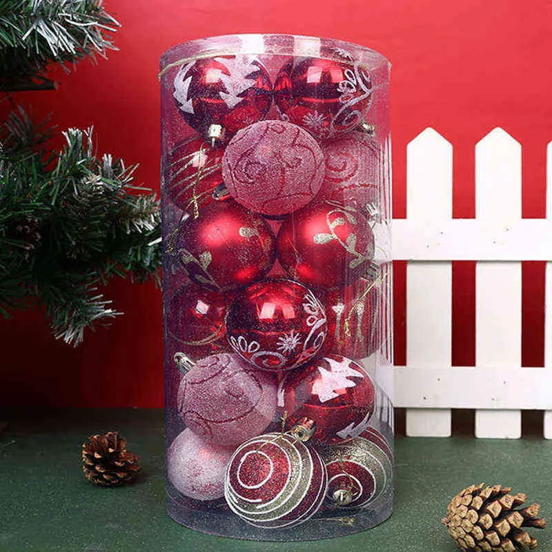 6cm boule de Noël créative couleur assortie décorations de noël boules maison fête de mariage vacances suspendus pendentifs d'arbre décor 211104