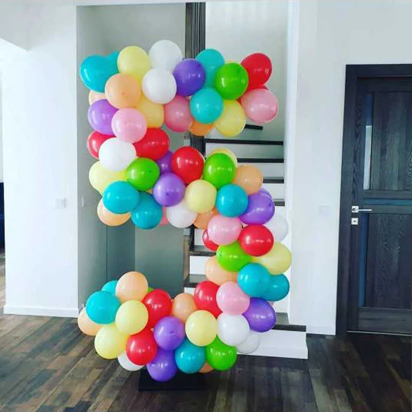 Happy Birthday Numer Stand Stand Structure, Rocznica Uroczystość Dom Ogród DIY Balon Dekoracje Rekwizyty 211018