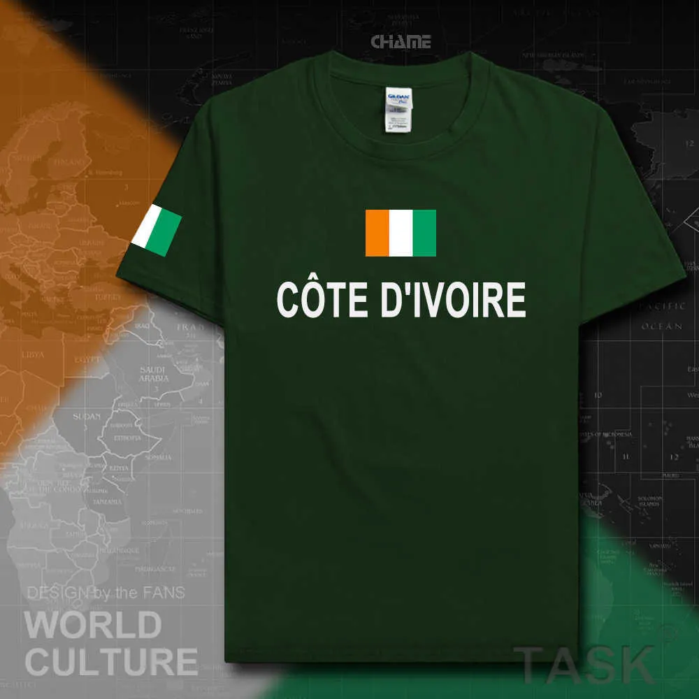 Costa d'Avorio Costa d'Avorio t-shirt da uomo moda jersey nazione squadra t-shirt in cotone abbigliamento sportivo tee CIV Ivorian Ivoirian X0621