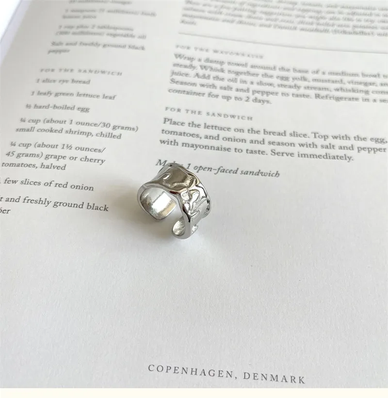 Ins Nische Einfache Lava Gletscher Zirkon Unregelmäßigen Ring Weiblichen Kalten Stil Design Licht Luxus Mode Zeigefinger Jewelry238d