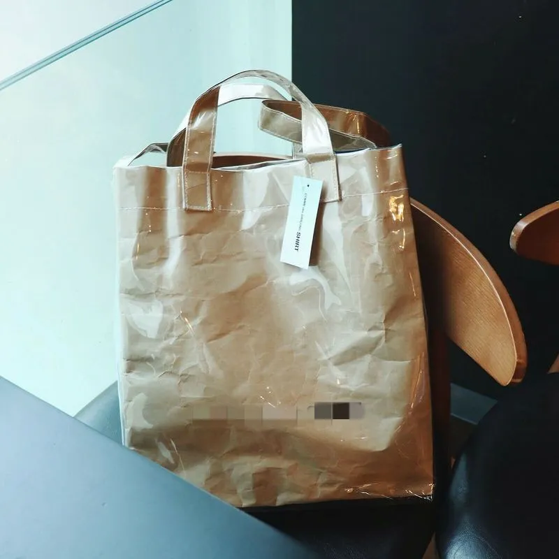Kraft Paper Allmatch PVC Sac à provisions transparent sac à main portable transparent unisexe et sacs à main