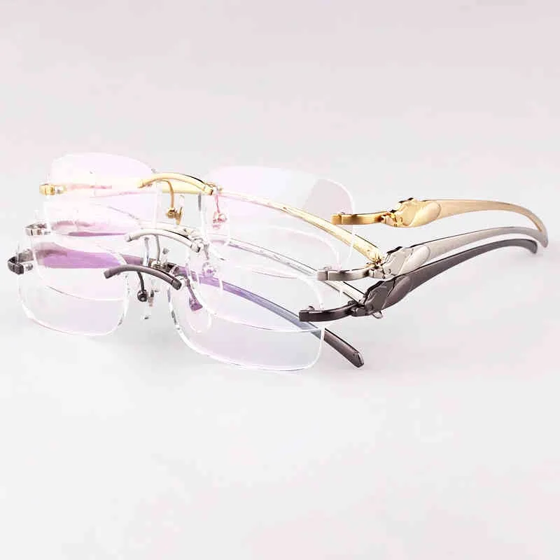 Novos 20% de desconto para óculos de sol de luxo óculos de metal quadrado Óculos de metal transparentes transparentes masculinos de molduras ópticas Mulheres preenchem óculos fotoquômicos prescritos