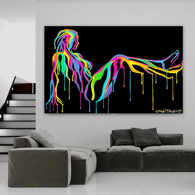 Sexy Girl Posters and Prints Colorful Abstract Art Canvas Painting Modern Creative Canvas Wall Pictures for Living Room Decor2900635