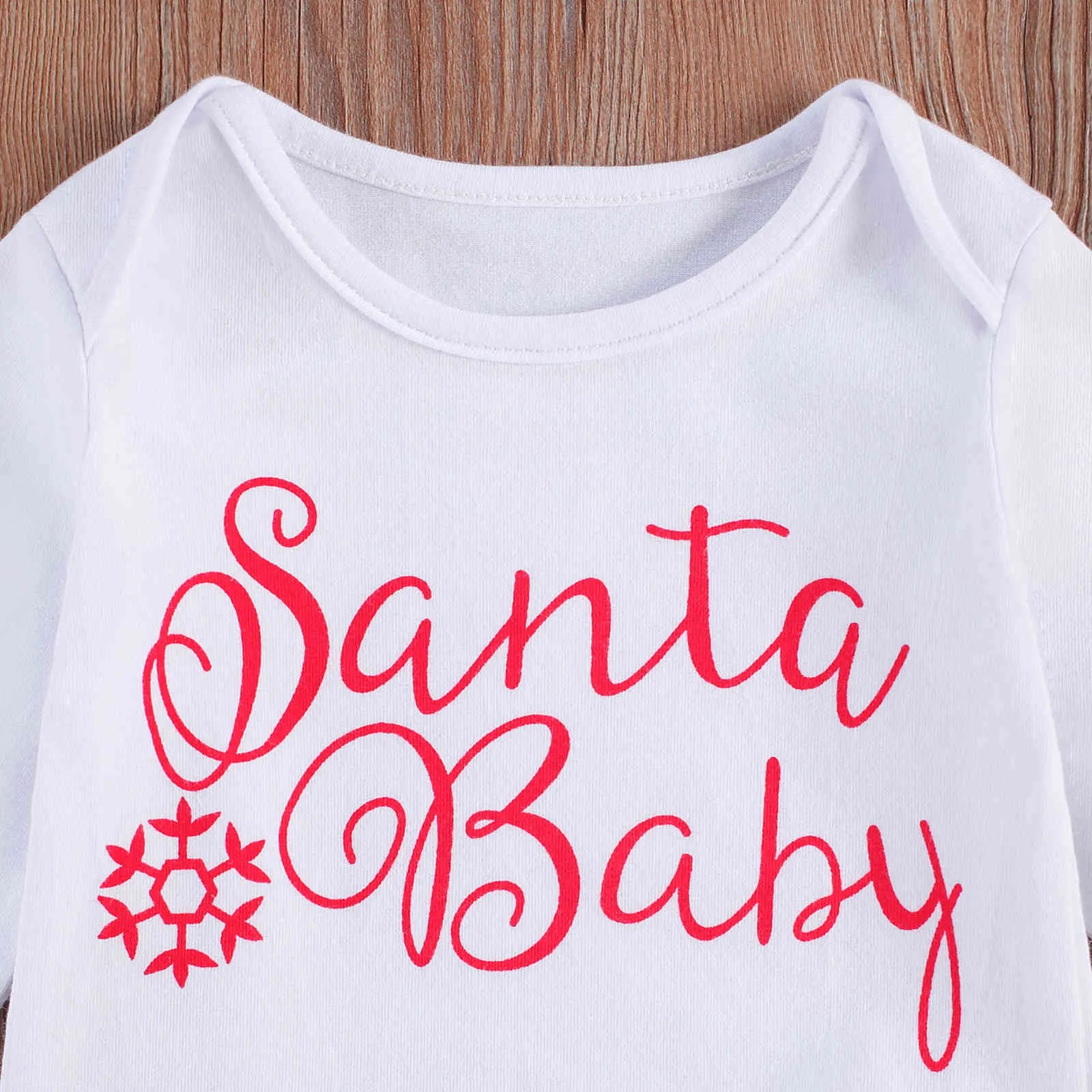 0-18M Weihnachten Säugling geboren Baby Mädchen Kleidung Set Santa Brief Strampler Schneeflocke Hosen Weihnachten Outfits 210515