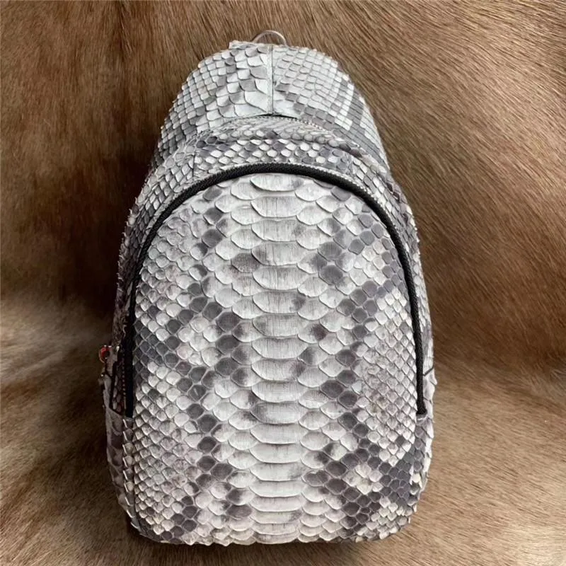 Taille Taschen Exotische Echte Schlangenhaut Männer Kleine Brusttasche Authentische Echte Python Leder Männliche Messenger Mann Kreuz Schulter263Y