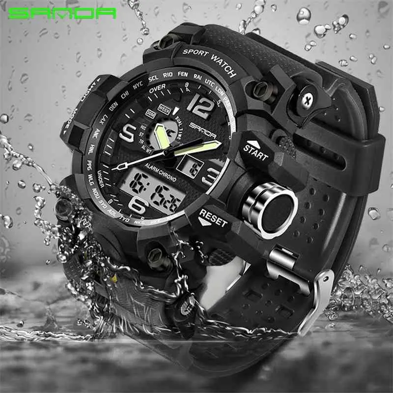 SANDA Top marque montre de Sport militaire hommes G Style montre numérique hommes montres à Quartz 30 M horloge étanche Relogio Masculi264s